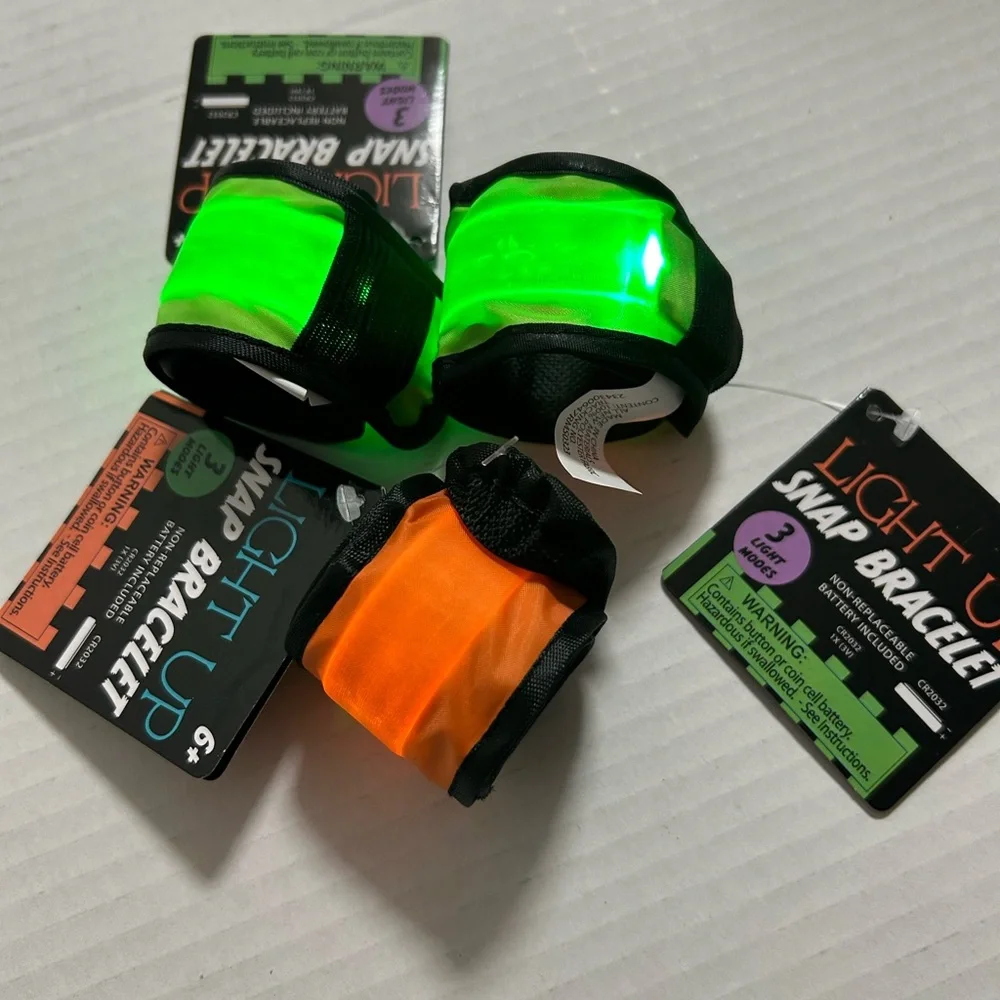 Lot of 3 Bracelet Band Night Light Safety for Ankle Arm Running Walking Bike - Picture 3 of 6